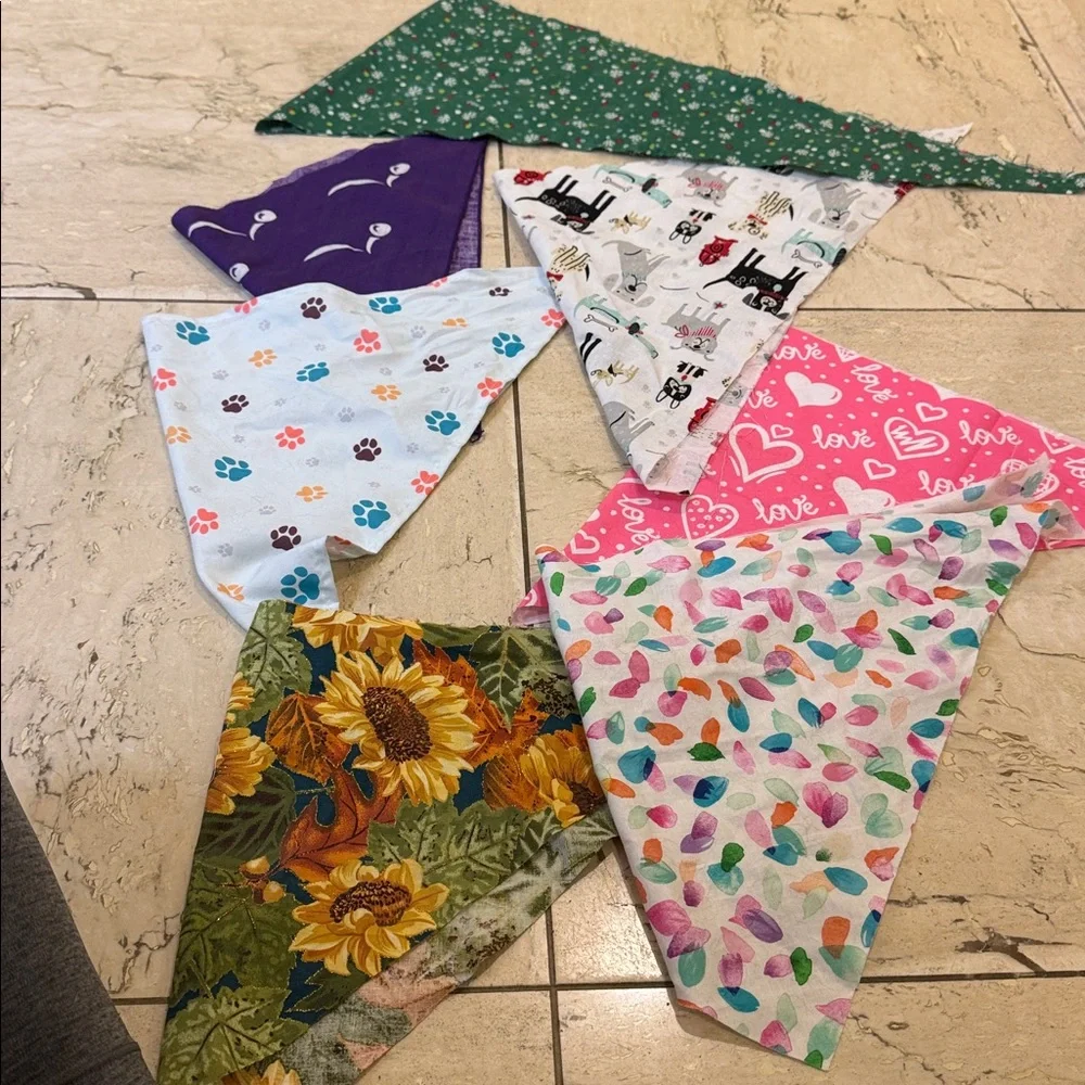 Colorful Kids or Pets Bandana -Set of 7